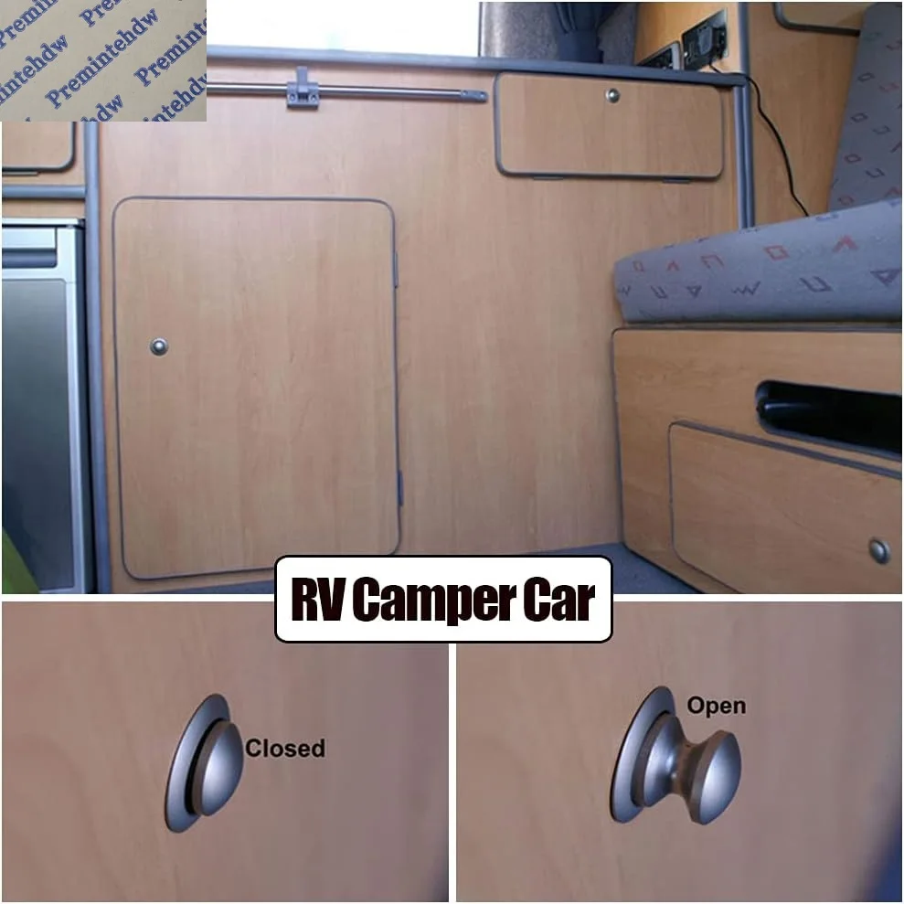 1Pc Round Square Push Button Latch Lock RV Camper Boat Yacht Drawer Cabinet Door