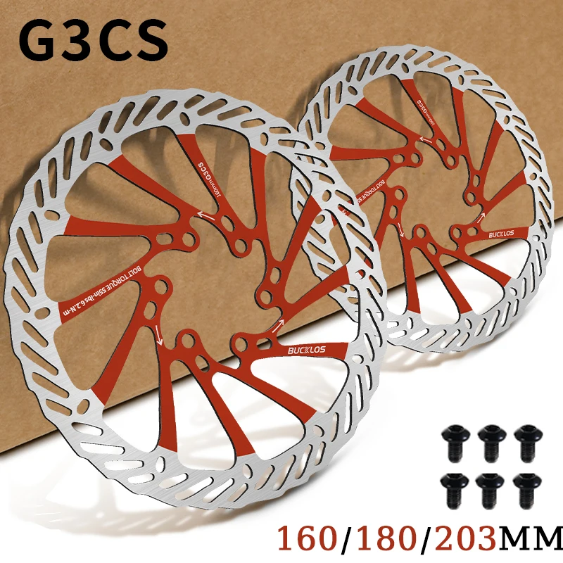 BUCKLOS Bicycle Disc Brake Rotor G3CS 160/180/203MM Durable Bike Hydraulic Brakes Rotor High Strength Hydraulic Brakes Mtb