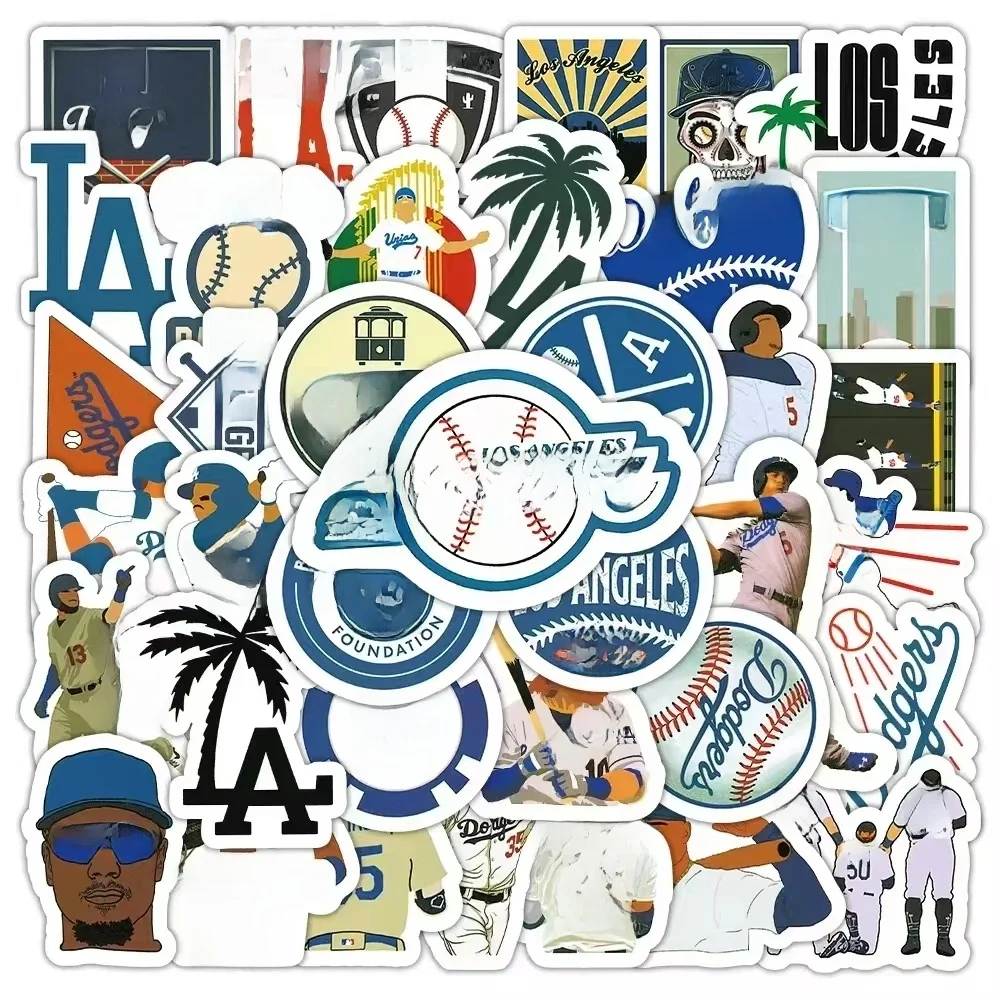AliExpress FANLU 10/50PCS Baseball Dodgers Graffiti Sticker Cartoon Cool Sports Decal for Skateboard Guitar Cup Bike Waterproof Sticker Kids Toy