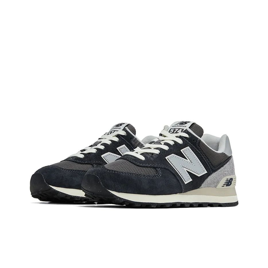 New Balance NB 574 - حذاء جري ريترو، دافئ، منخفض القطع للرجال والنساء - أسود/رمادي #3