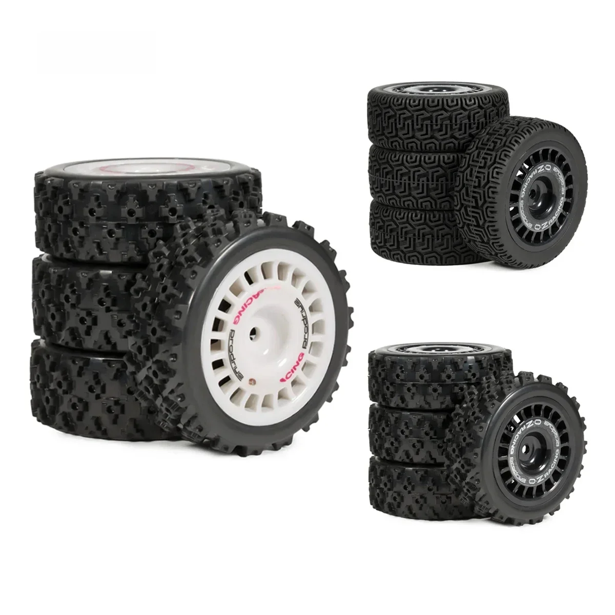 Pneus en caoutchouc collés pour voiture de course RC, 4 pièces, roue de route pour Tamiya TT02 TT-01 XV01 TA06 DF-03 PTG-2 WR8, pièces de mise à niveau