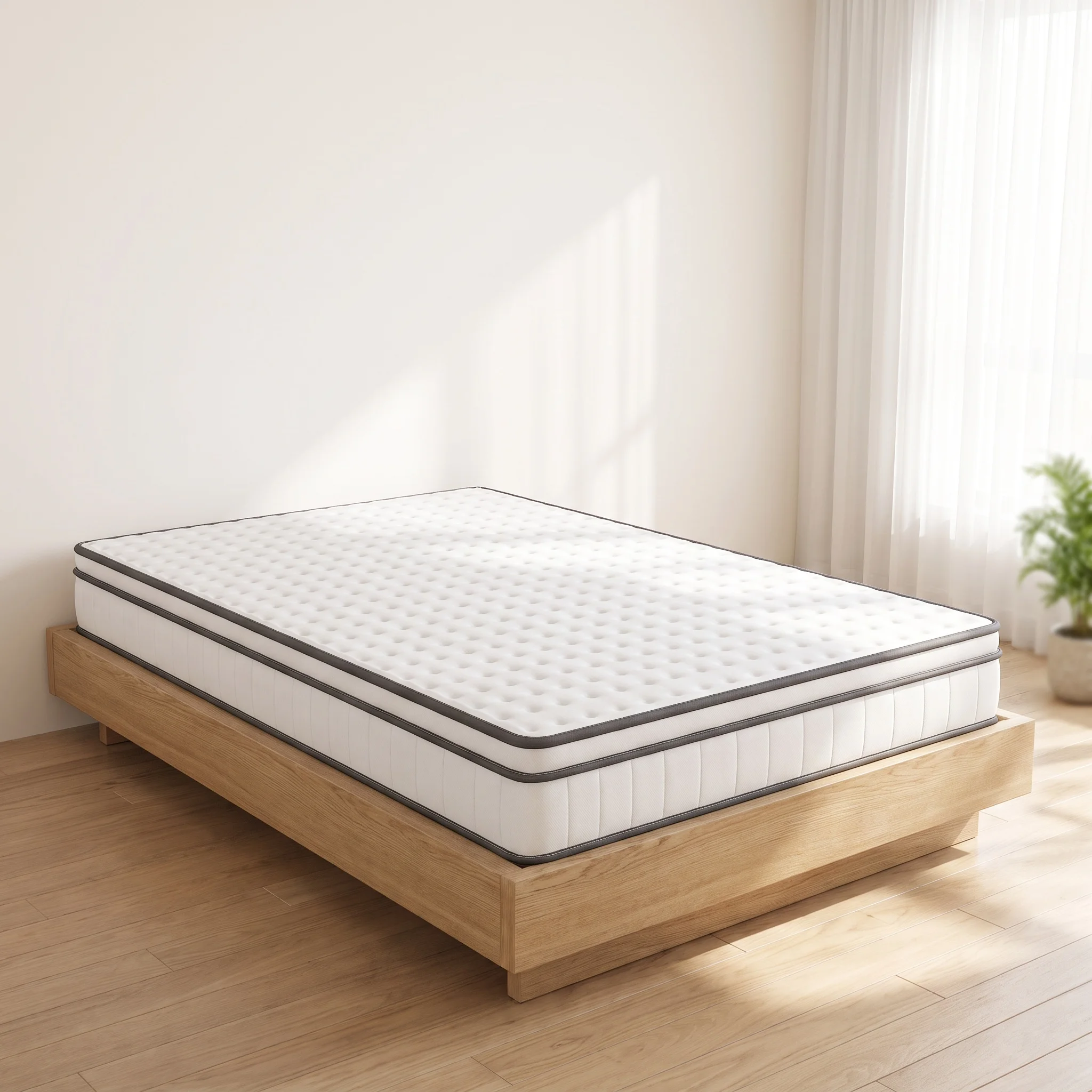 Materasso traspirante Anajqaqia, dimensioni 90 x 200 cm, altezza 25 cm, materasso a molle insacchettate, materasso a molle con schiuma ad alta densità a forma di onda.