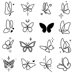 Simple Butterfly Temporary Tattoo,Lasts To 15 Days New Technology Magic Waterproof Semi Permanent Sticker.