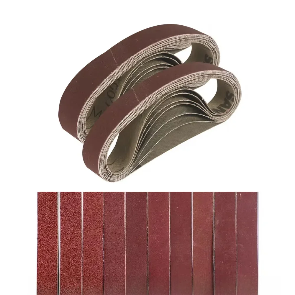10pcs Aluminum Oxide Sanding Belts 15/25*330mm Sanding Belt  of 100 320 600 800 Grits Knife Sharpener Polishing Tools