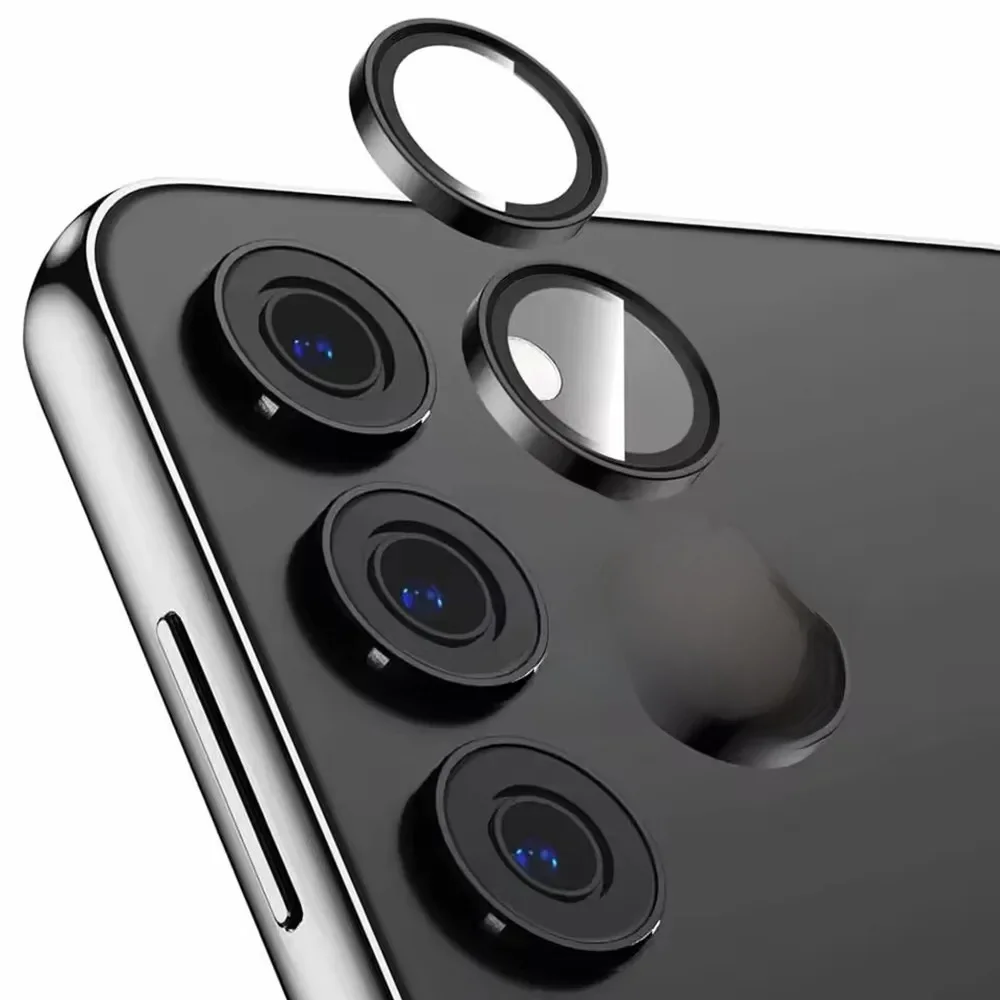 3 pièces/1 ensemble de couverture de Protection d'objectif de lustre métallique pour Samsung Galaxy S25 Plus S23 FE S24 A15 A35 A55 Protection complète de la caméra