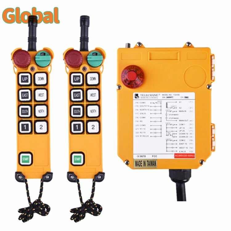 F24-8S 8 buttons single speed Industrial Wireless Radio Crane Remote Control switches Hoist overhead bridge Crane Controller