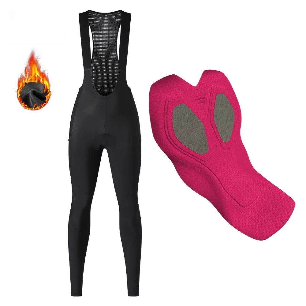 AliExpress New YKYWBIKE Women's Cycling Bib Trousers Winter Tights With Pad Thermal Mountain Bike Pants Bicycle Tights Cycling Bib Pants 2