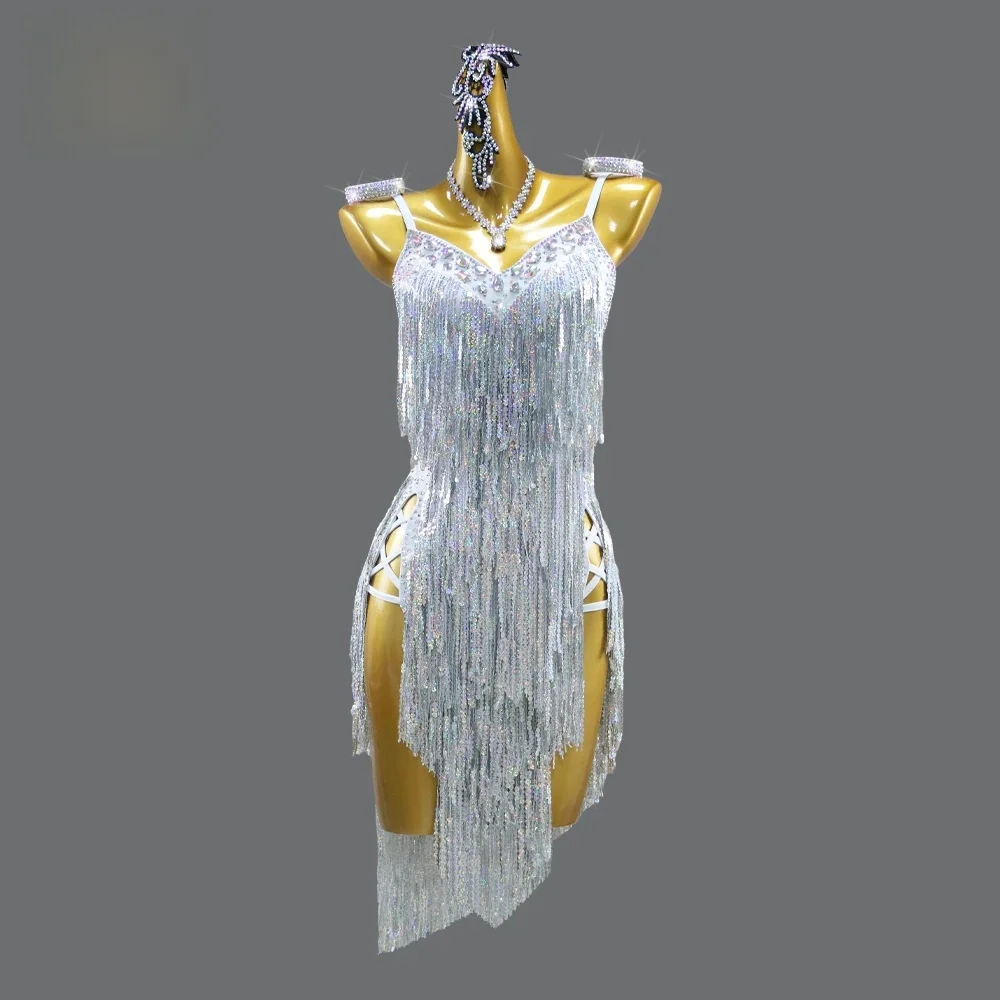 Nieuwe Latin Danswedstrijd Jurk Kostuum Voor Meisje 2026 Vrouwen Party Stage Ballroom Partijen Kleding Carnaval Prom Dancewear Pak - afbeelding 2