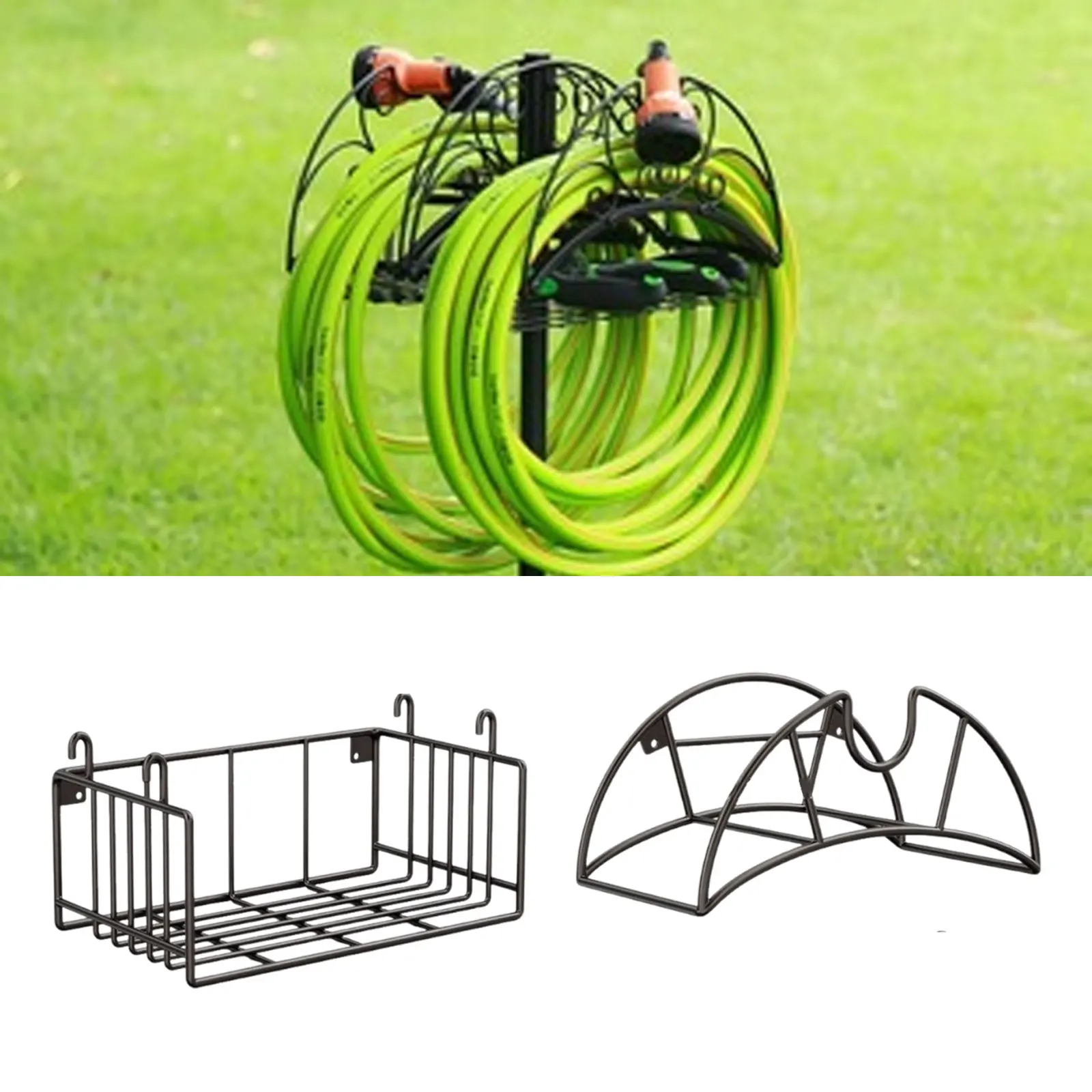 Wall Mount Garden Hose Holder with Tool Organizer Bracket Sturdy Water Pipe Hanger Storage Rack for Park Patio Outdoor Yard - view 4
