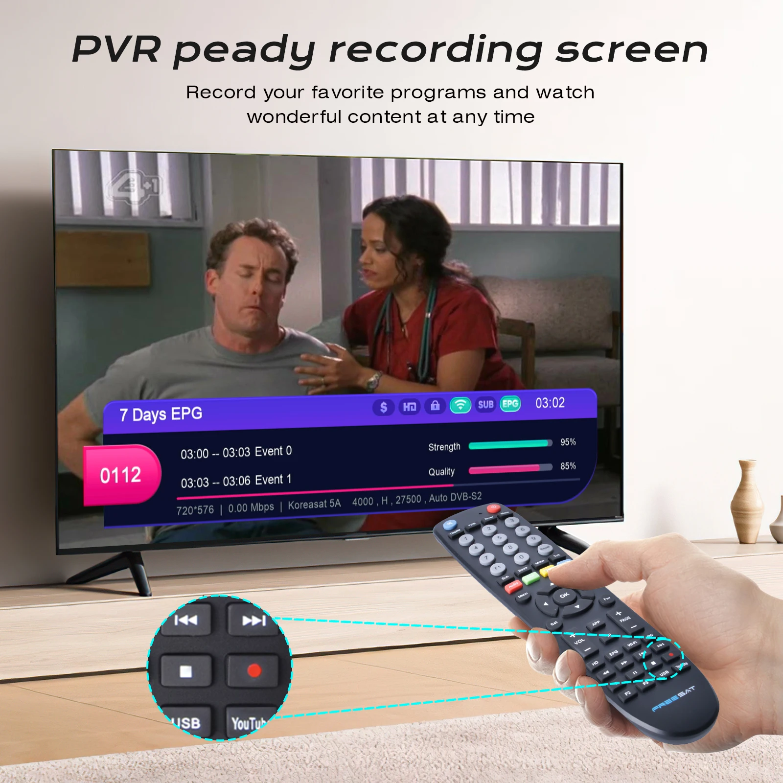 FREESAT V8X2 Satellite Receiver DVB-S/S2/S2X 1080P HD 2.4G WIFI H.265 HEVC 10bit TV Decoder MARS/ECAM CA Card TV Box Receiver