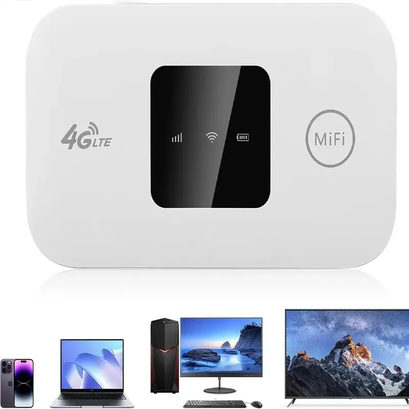 Routeur 4G LTE sans fil Wifi 2100mAh, Hotspot mobile avec emplacement pour carte SIM, Hotspot Wifi de poche 150mbps pour extérieur, maison, bureau, voyage