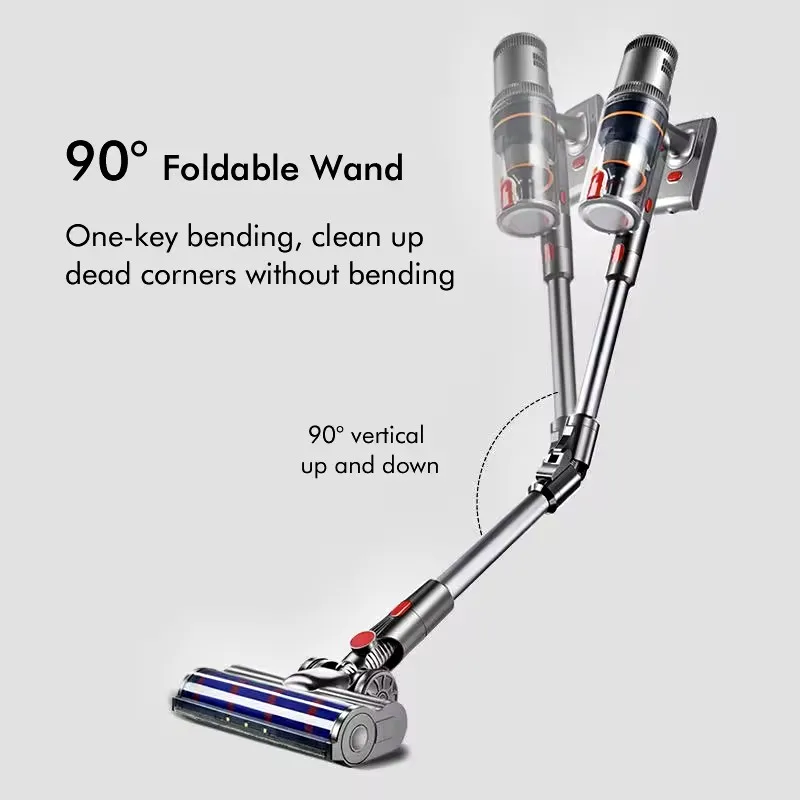 S16 Handheld Vacuum Cleaner 35kPa 450W Powerful 6 in 1 Vertical Cordless Vacuum Cleaner LED Display Handheld Sweeper Machine