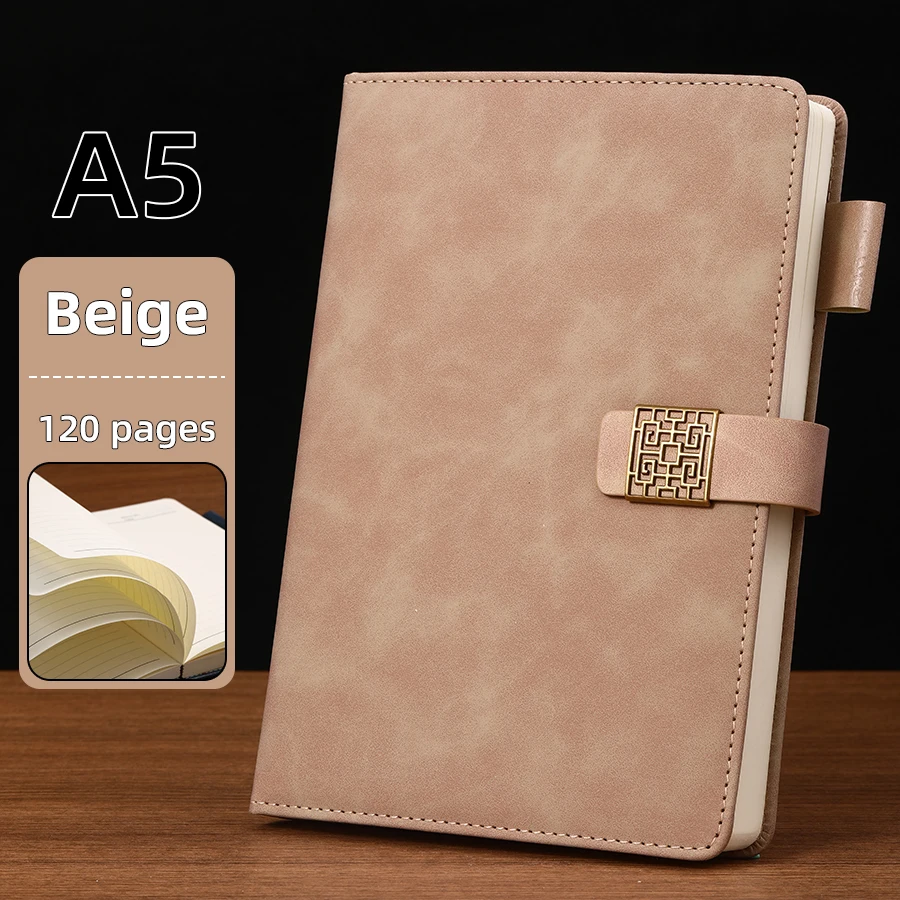 Vintage-Notizbuch aus Leder im A5-Format mit personalisiertem Softcover – perfekt für Geschäftstreffen und das Collegeleben