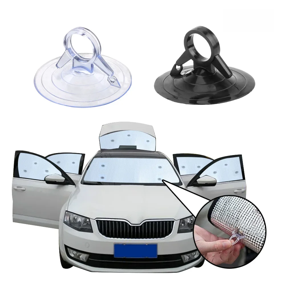 Samochodowa wewnętrzna osłona przeciwsłoneczna z przyssawką 10 PCS Mocny pierścień zaciskowy z przyssawką w kształcie jaskółczego ogona o średnicy 45 mm Materiał PVC — zdjęcie 2
