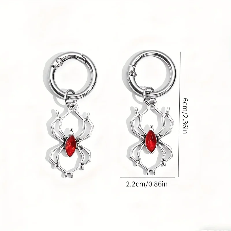Two punk Y2K red spider shoe accessories, suitable for daily wear and as gifts for Halloween