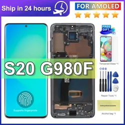 6.2'' AMOLED For Samsung S20 LCD SM-G980, SM-G980F Display touch screen Digitizer Assembly S20 Display With Frame