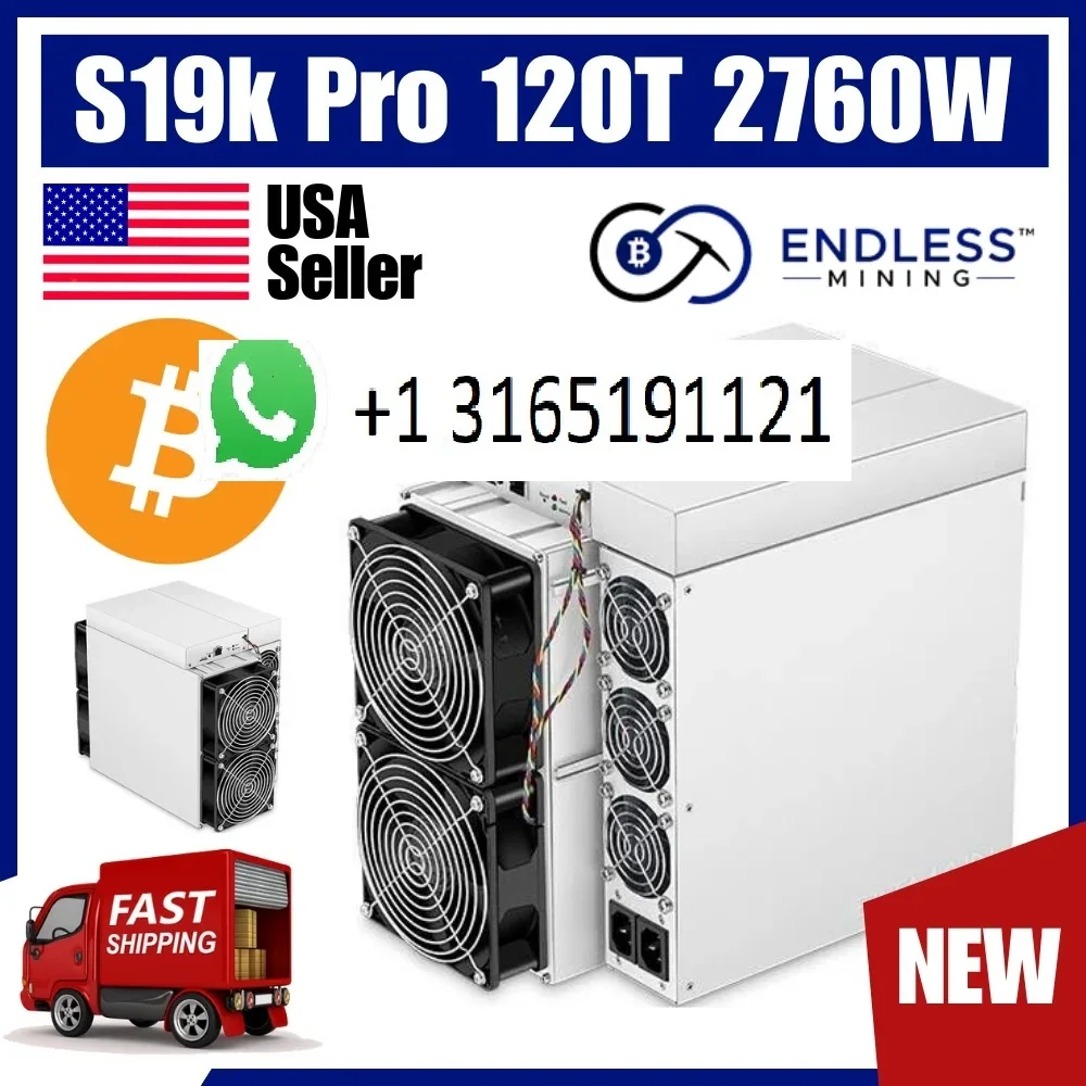 S. ข้อเสนอสุดพิเศษซื้อ5แถม3 bitmain antminer S19k Pro 120 TH/S 2760W Bitcoin Miner