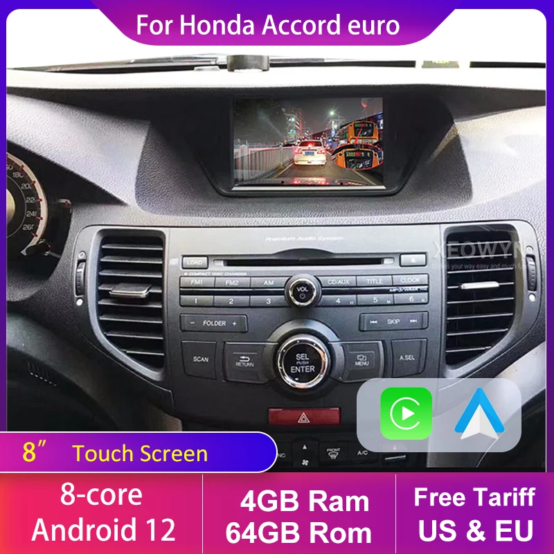 

For Acura TSX for Honda Accord Cu1 Euro 8 2009~2013 Android Multimedia Player Car Radio GPS Touch Screen Apple Carplay Auto