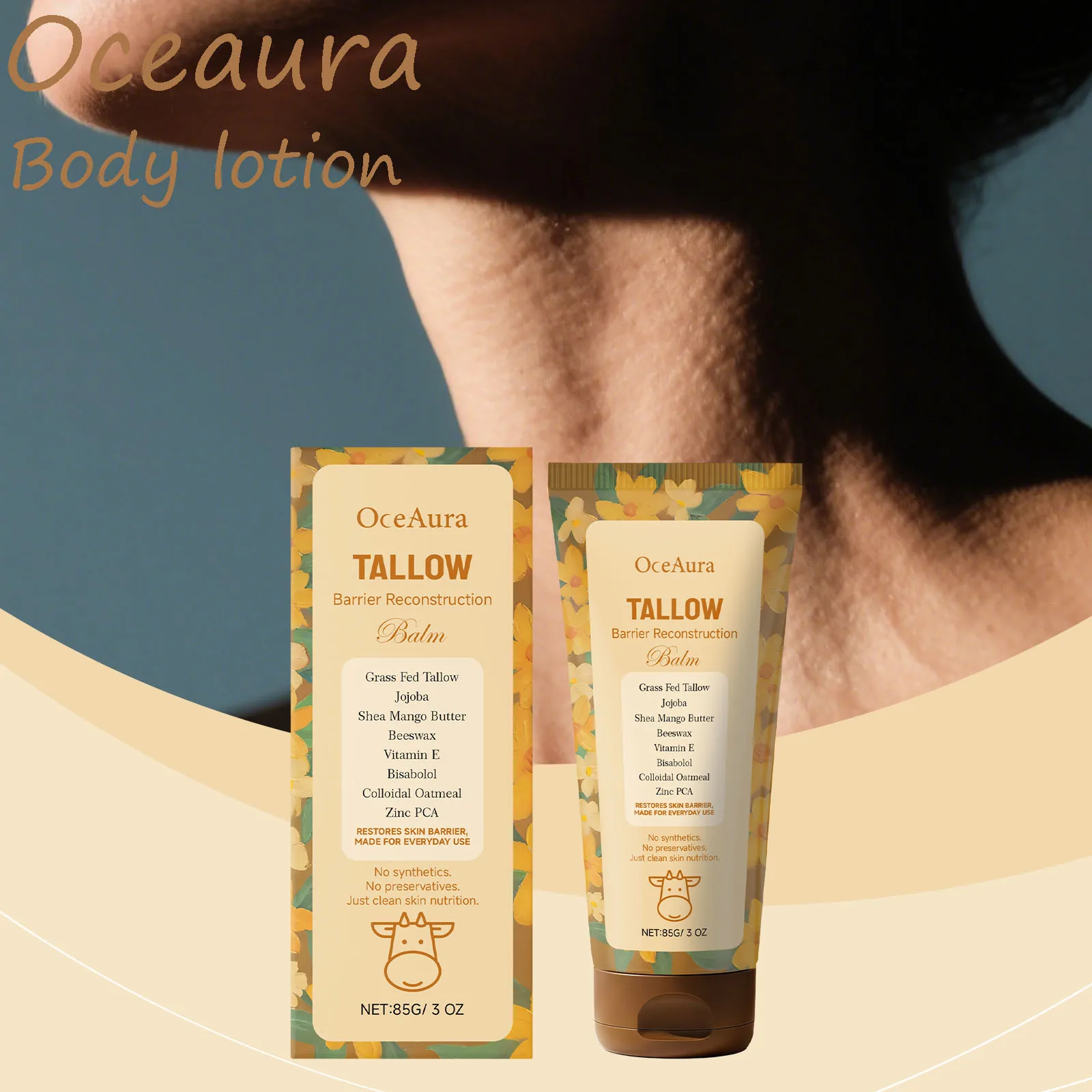Oceaura Body Tallow Balm Gentle Moisturizing Enhance Skin Elasticity Reduce Dryness Smoothing Strengthen Barrier Body Lotion
