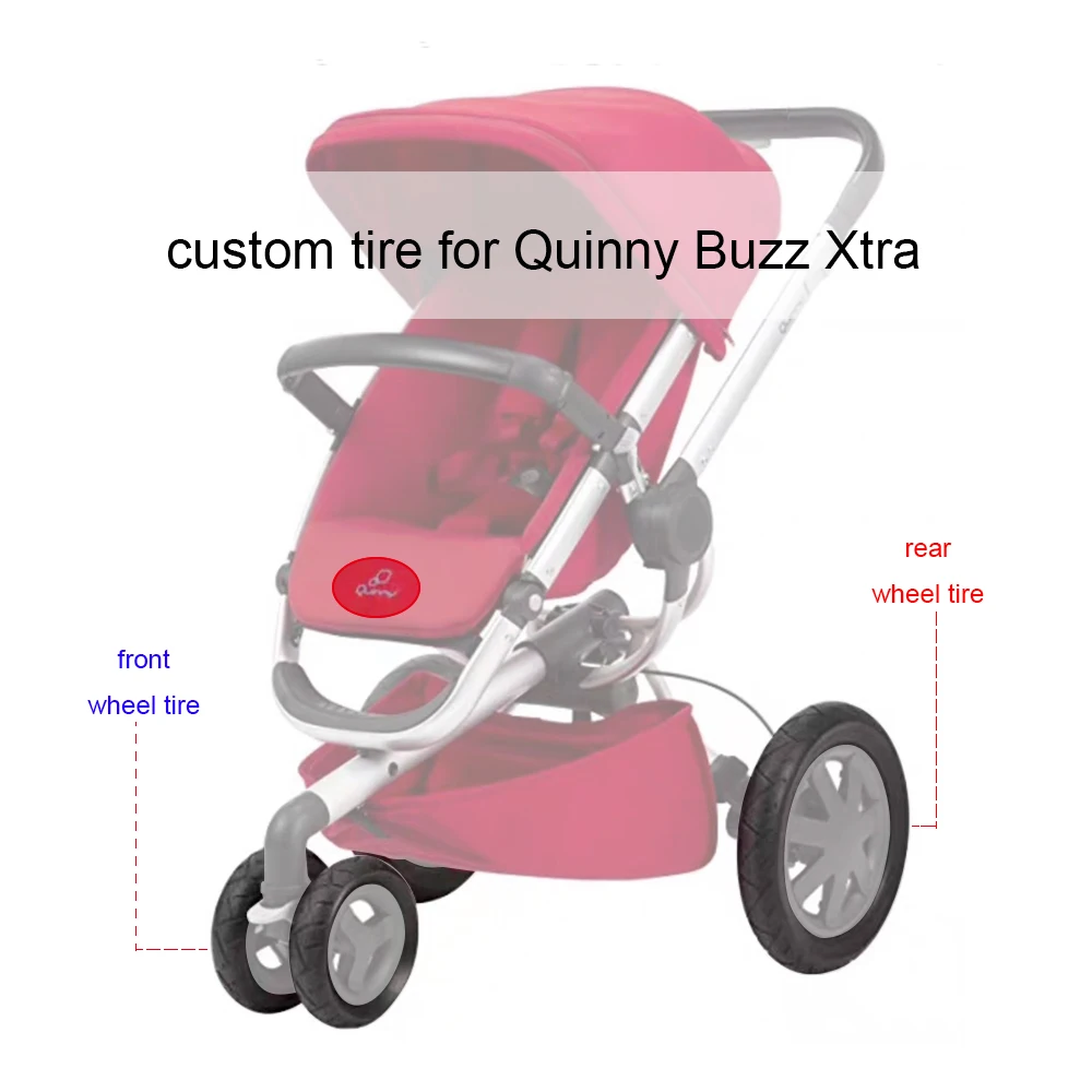 Custom Tire For Quinny Buzz Xtra (NOT Moodd) Buggy Front Or Rear Wheel PU Tyre Tubeless With Tread Baby Stroller Accessories