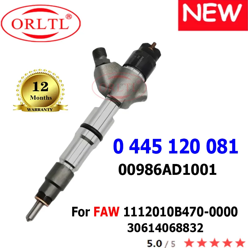 Diesel 0445120081 Common Rail  Fuel Injector 00986AD1001 30614068832 0 445 120 081 For Kinglong Bus FAW 1112010B470-0000