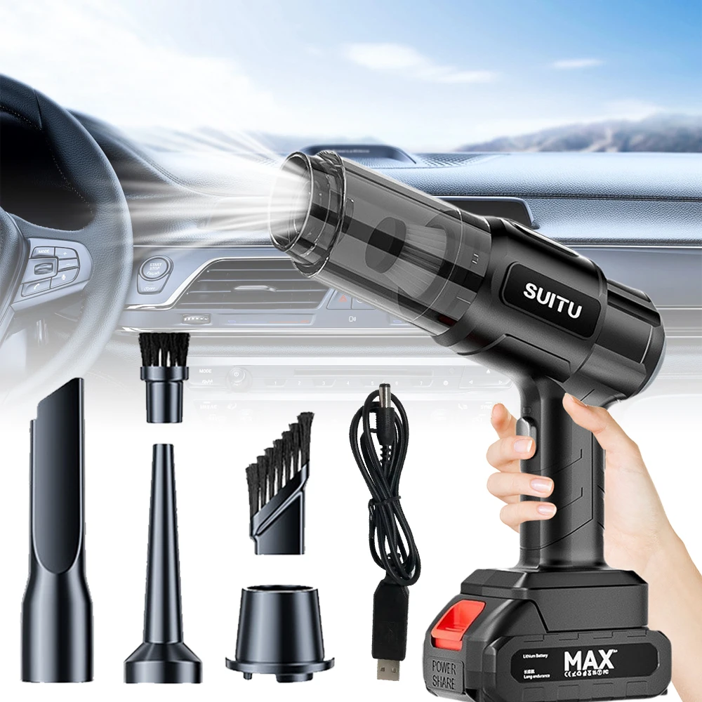 Aspirateur de voiture à aspiration 5000Pa, haute puissance 1500mAh, aspirateur automatique sans fil, multifonctionnel, nettoyeur de poussière sans fil