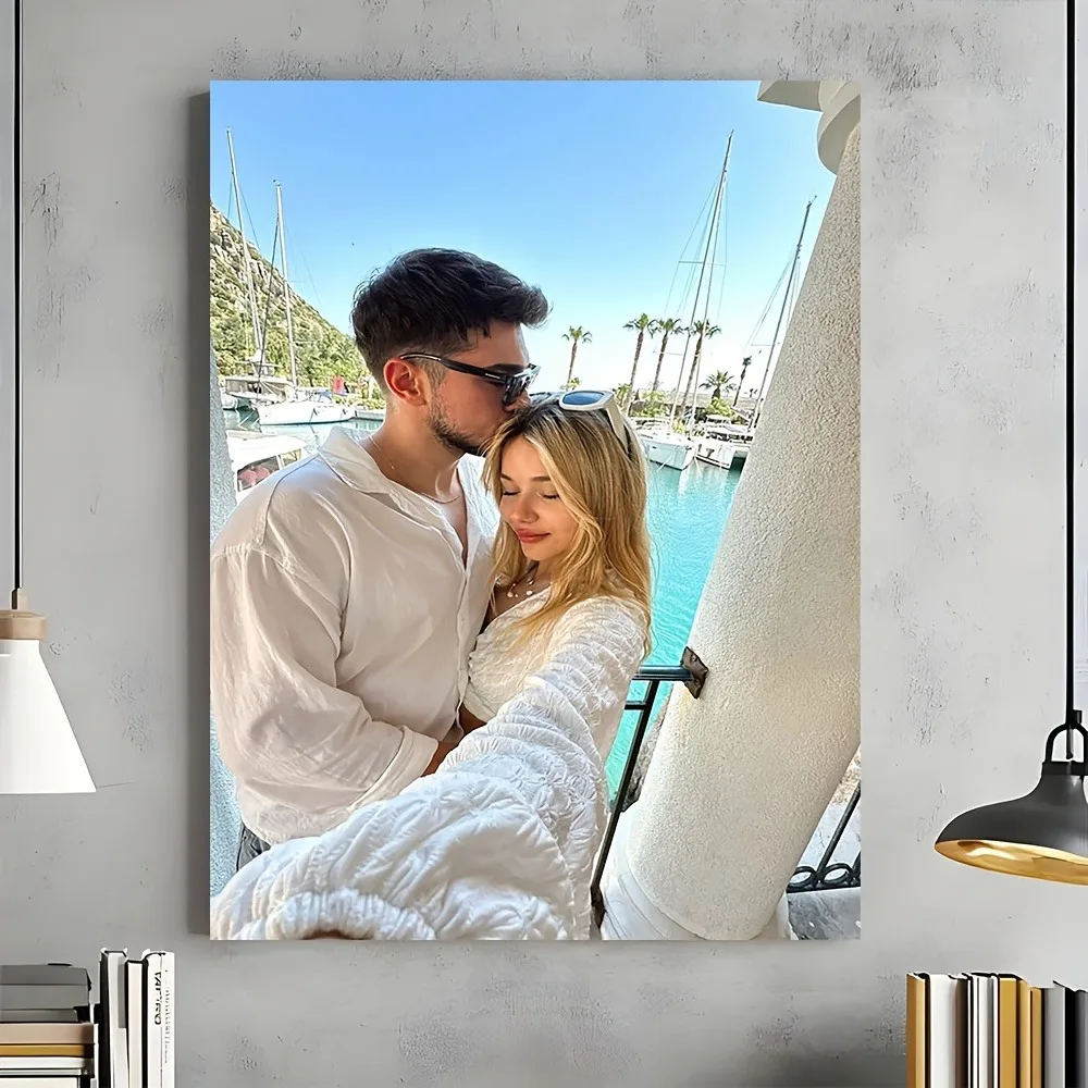 Custom 2D Photo Canvas Wall Art Personalized Picture Print for Family Siblings Friends Home Decor Keepsake Gift