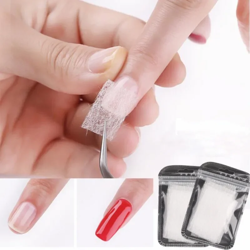 Extension d'ongles en fibre de verre de soie, soie Non tissée, enveloppe de manucure, construction de Gel UV, Extension d'ongles en acrylique français, papier en Fiber de verre
