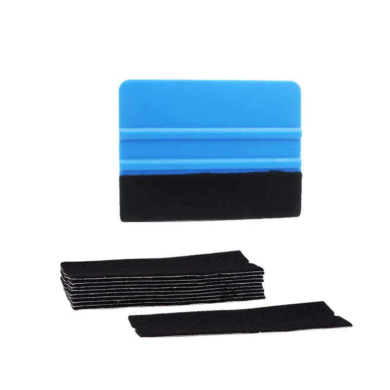 TOFAR 20pcs Black Fabric Felt Cloth for Vinyl Film Car Wrapping Squeegee Scraper Spare Felt Edge With Self Adhesive Glue 10x5cm