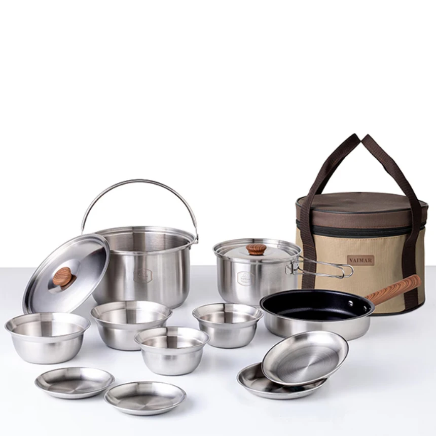 وعاء تخييم ثلاثي الجوفاء من فايمر ، بيمارن مع حقيبة محمولة ، 15 نوعًا ، مجموعة كاملة