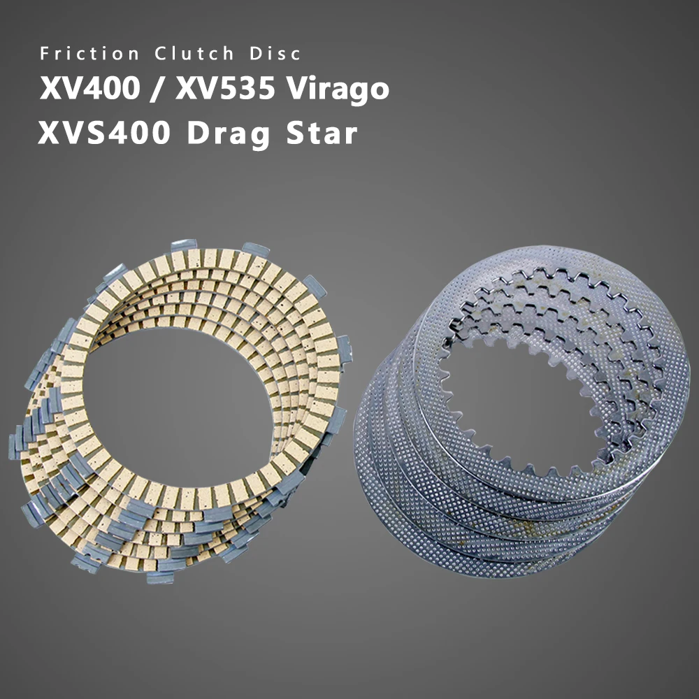 

For Yamaha XV400 Virago XVS 400 XVS400 C4 XV500 XV535 XV535S Motorcycle Friction Clutch Disc Plate Clutch Steel Plate Kit