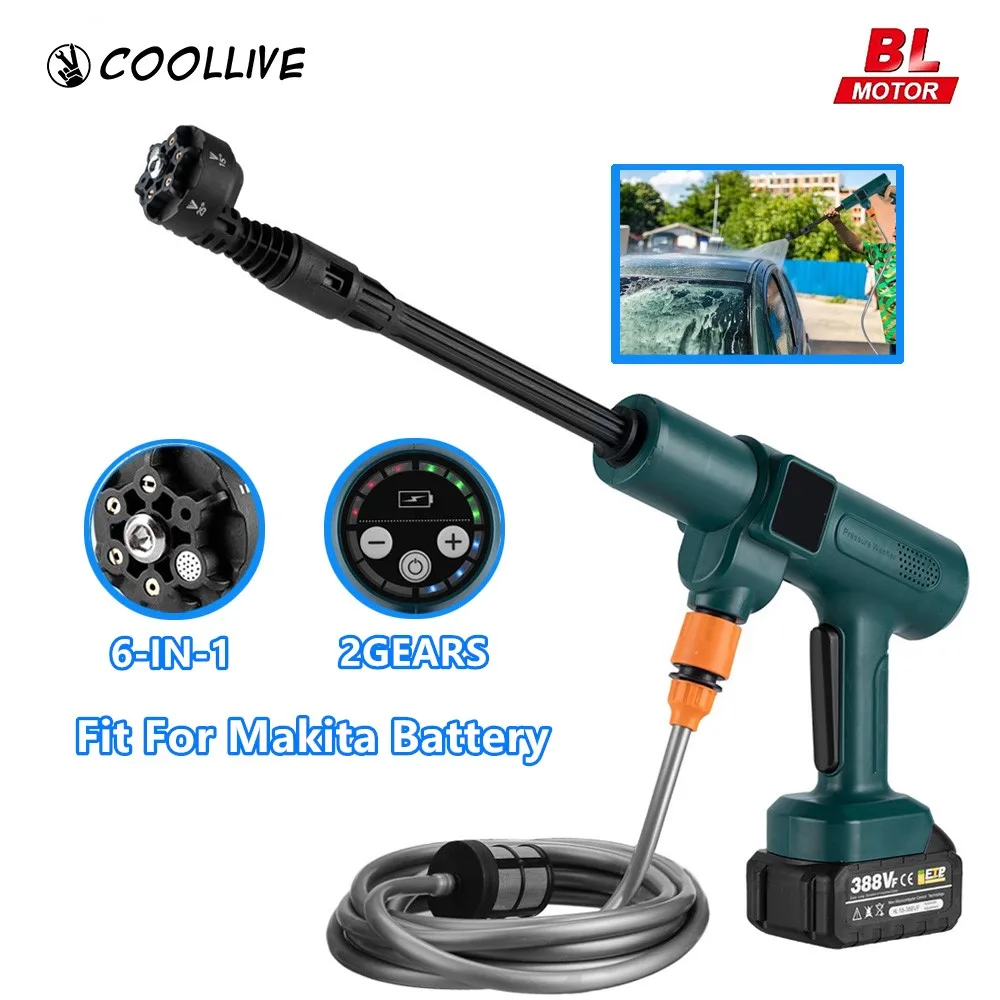 

Brushless High Pressure Washer Cordless Rechargeable Foam Generator Household Garden Tools For Makita 18V Battery