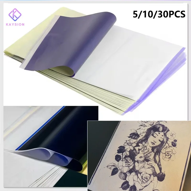 KAYSION Tattoo Transfer Paper A4 Stencil Paper, 4-Layer Transfer Stencil, Supplies, Compatible with ITP05/M08F/P90/MHT-P8009
