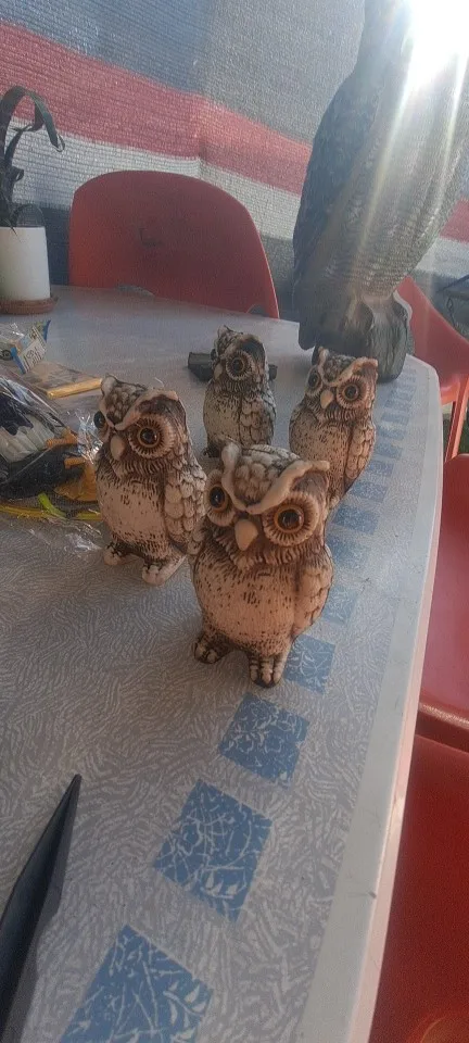 Garden Decor Realistic Owl Statue Scarecrow Fake Bird Scarer Lawn Garden Courtyard House Decorative Figurine Home Decoration Toy photo review