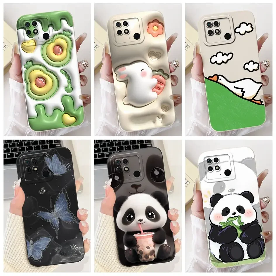 Pour Xiaomi Redmi 10C Coque antichoc carré Silicone souple TPU mat couverture pour Xiaomi Redmi 10 puissance Funda sur Redmi10C 10 C Coque