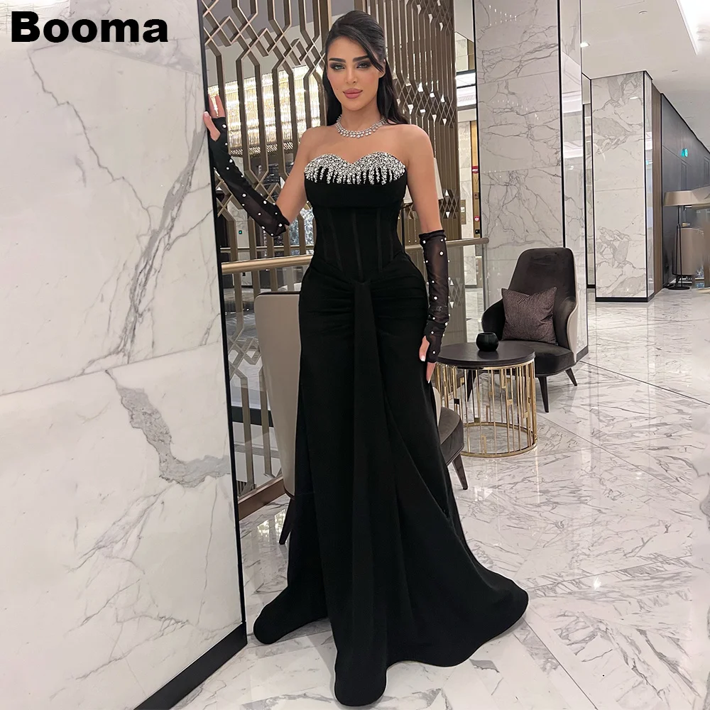 

Booma Elegant Memaid Evening Dresses Sweetheart Crystal Formal Occasion Dress Sleeveless Prom Gowns Dubai Customized