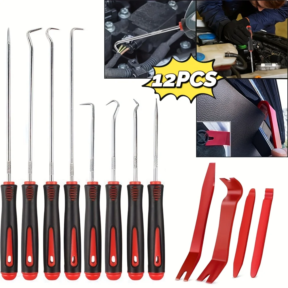 

12pcs Car Radio Removal Tools Hand Tool Set Auto Door Clip Panel Trim Dash Audio Removal Installer Pry Repairing Tools Kit