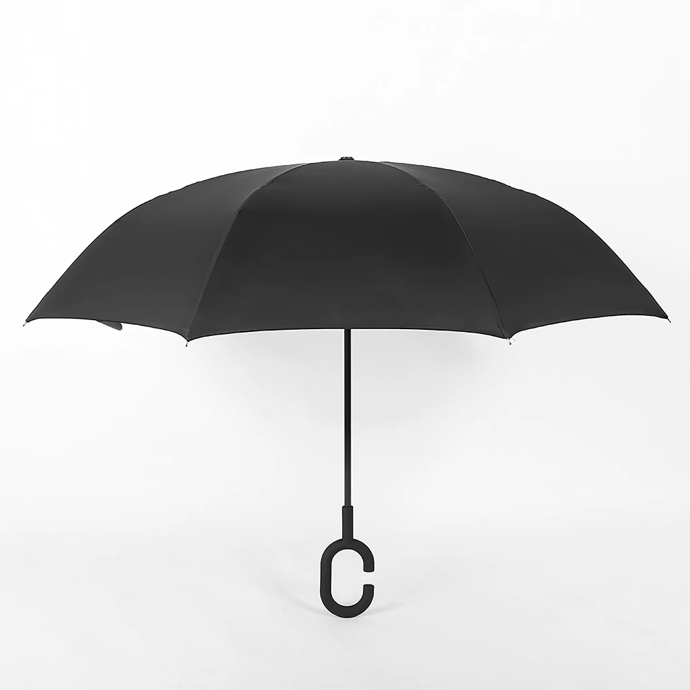 An umbrella that folds in the reverse direction of the long umbrella car is comfortable to ride