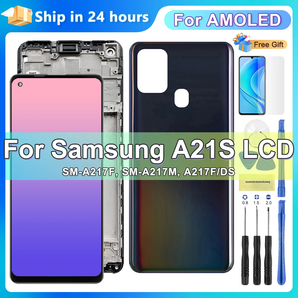 

6.5" Screen For Samsung Galaxy A21s A217 A217F LCD Touch Screen Digitizer For Samsung A21s SM-A217F/DS Display Replacement Parts