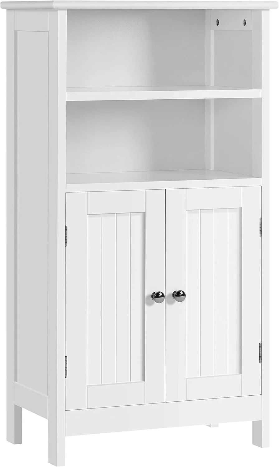 

Bathroom Floor Storage Cabinet with 2 Doors and Adjustable Shelf, Side Storage Organizer for Living Room/Hallway, Whi