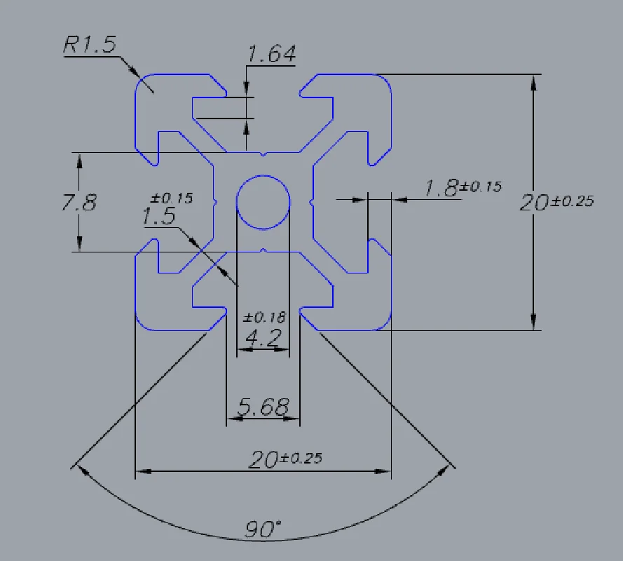 Perfil Aluminio V-slot 2020