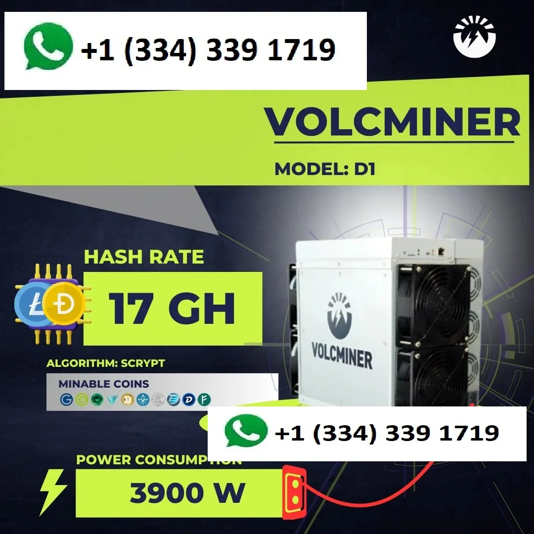 PP 놀라운 거래 5개 구매 시 3개 무료 증정!! Volcminer D1 17Gh 3900W LTC 라이트코인 DOGE Dogecoin Bellscoin BEL 광부 새로 출시