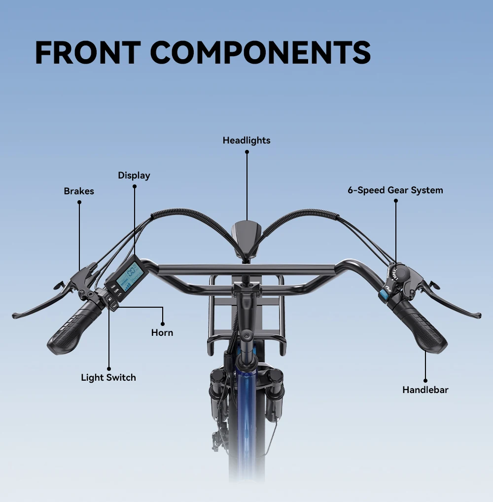 Triciclo Eléctrico RH30 en Stock de la UE, 18 Pulgadas, Motor de Alta Velocidad de 48V, Bicicleta de Carga Eléctrica Plegable con Cesta, Bicicleta de Reparto Eléctrica 48V15AH
