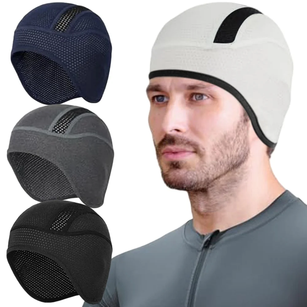 

Охлаждающая ледяная шелковая ткань, защита ушей, кепка с черепом, подкладка шлема, дышащая, впитывающая пот, велосипедный спорт, бег, быстросохнущая кепка