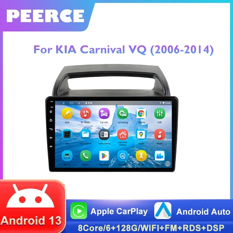 

PEERCE Android экран для Kia Carnival VQ 2006 2008-2014 автомобильное стерео Android все-в-одном 2 Din автомобильное радио мультимедийный плеер GPS