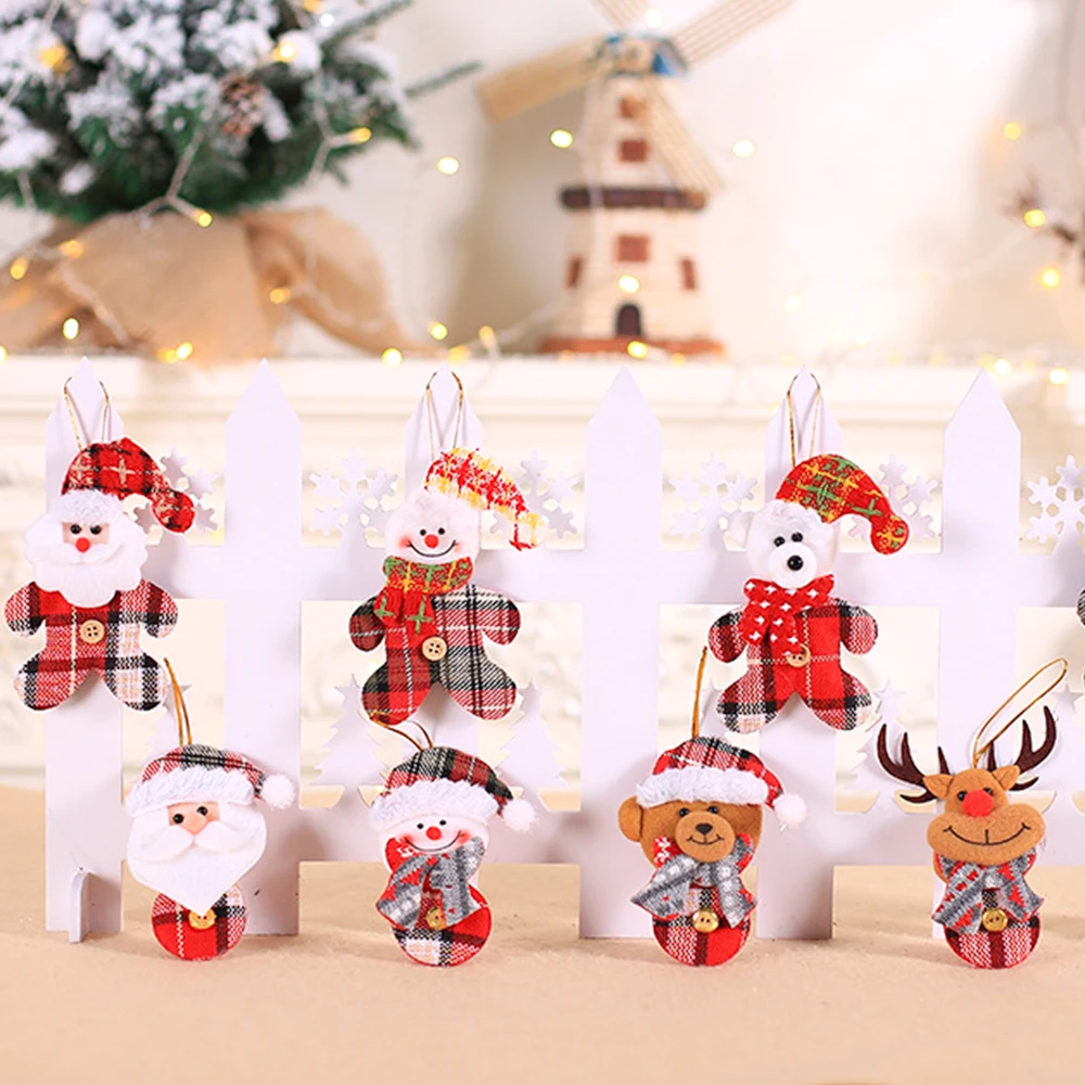 

Doll Pendant Christmas Window Display Xmas Tree Ornaments Santa Claus Elk Snowman Muppet Christmas Decorations for Home 2023