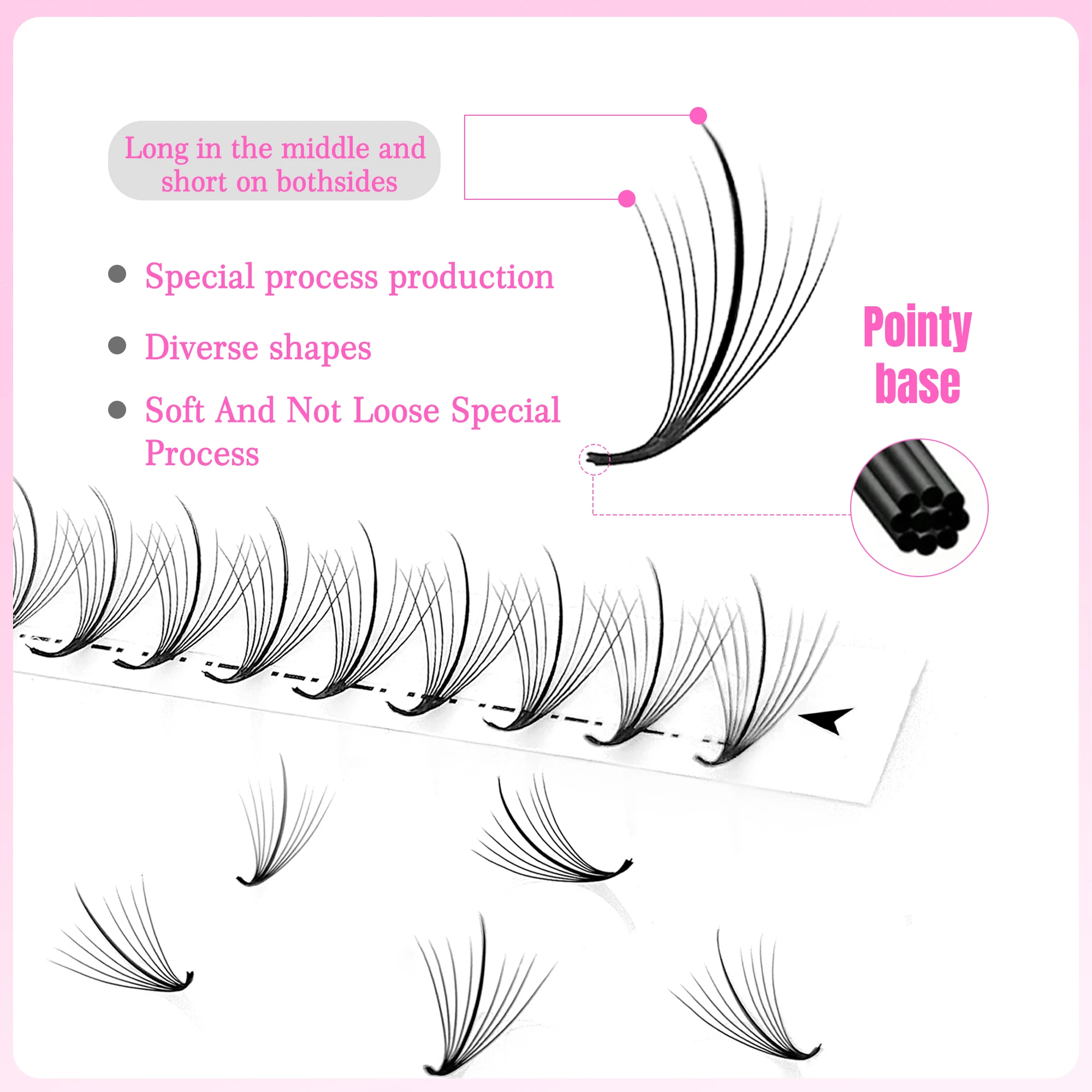 300fans vorgefertigte Fächer 5/7/9D spitze Basis Wimpern Verlängerung 15rows natürliches Volumen Wimpern Make-up Großhandel