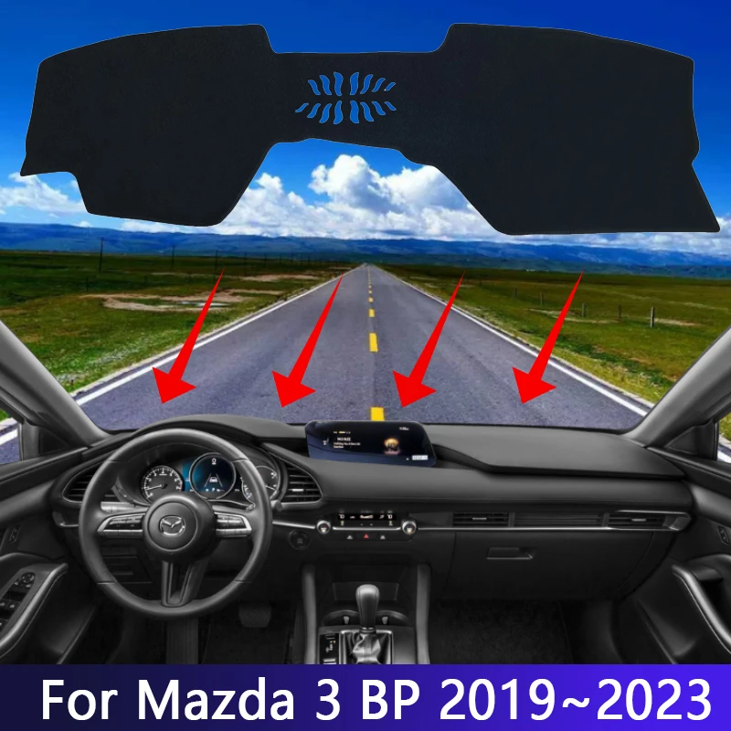 

For Mazda 3 Mazda3 BP Sedan 2019 2020 2021 2022 2023 Car Dashboard Dash Mat Cover Anti-slip Sunshade Pad Interior Accessories