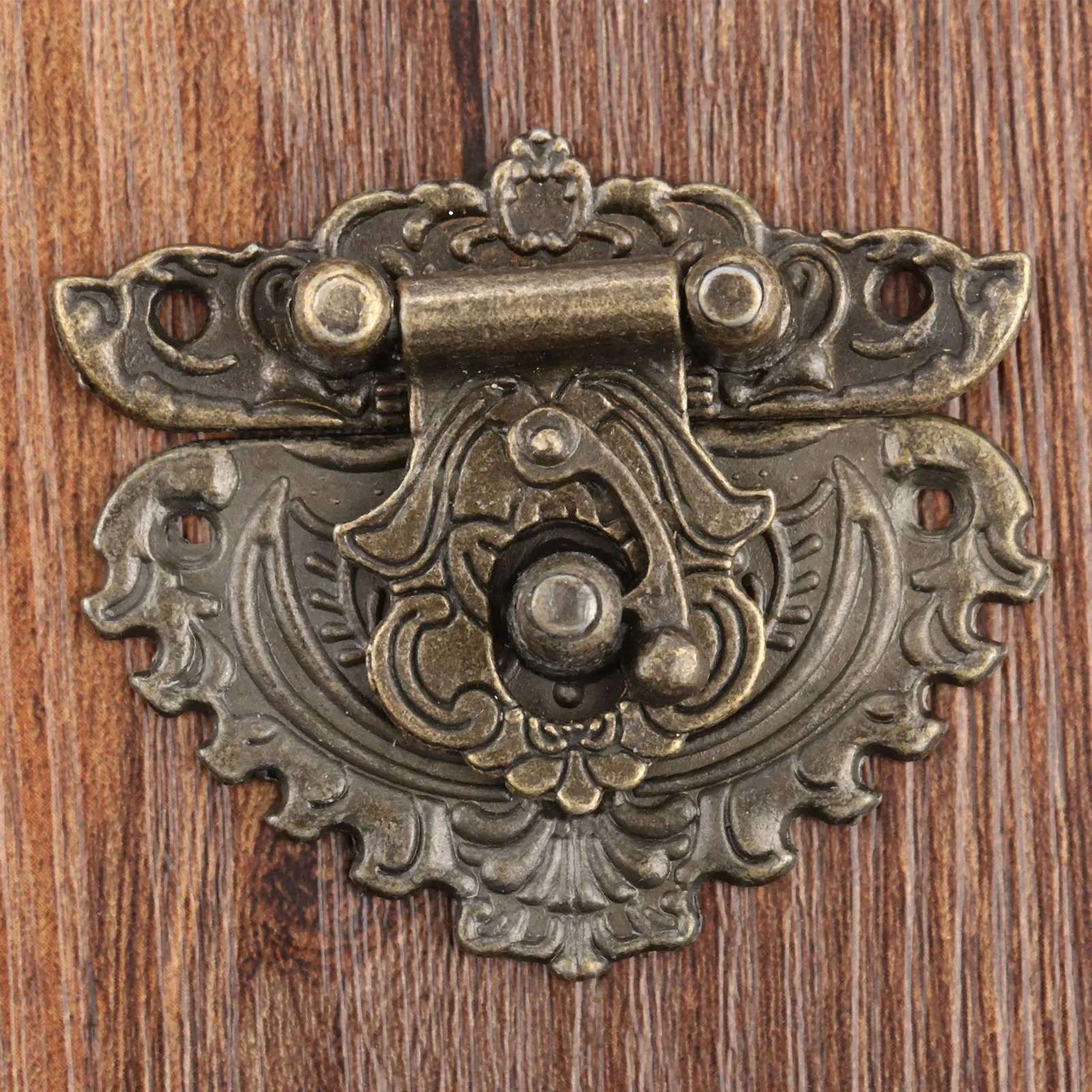 1pc Antique Bronze Hasp zatrzask biżuteria drewniane pudełko blokada miniszafa klamra Case zamki ozdobny uchwyt 50*56mm — zdjęcie 2