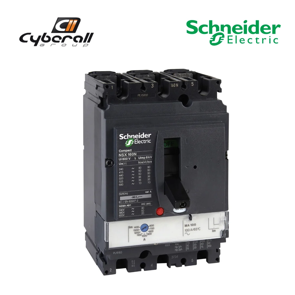 Schneider Electric-Cyberall-magnetothermal motor circuit breaker, Compact model NSX160H MA150, 3